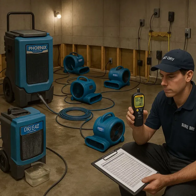 Structural Drying and Dehumidification process in Otsego, MN